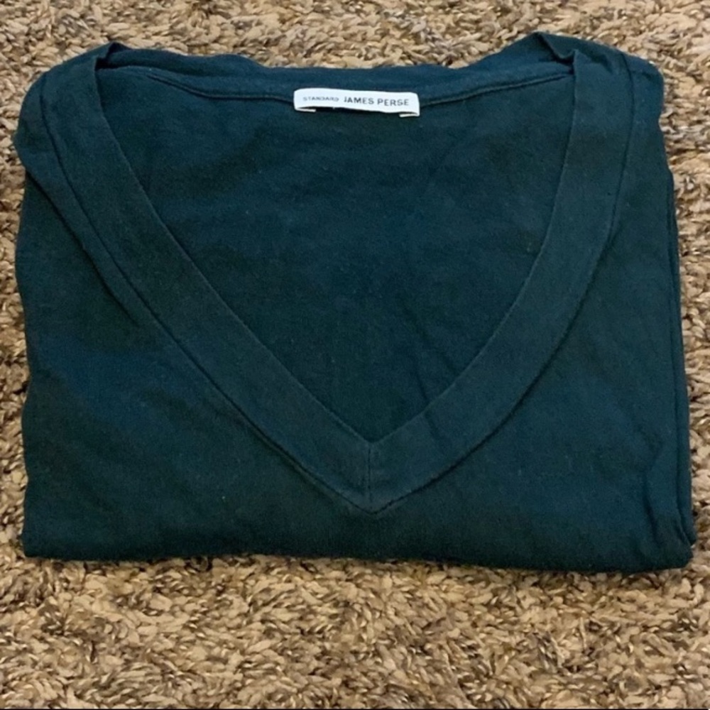 James Perse Dark Green V-Neck